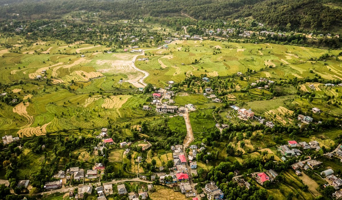 An_aerial_view_of_Bir,_Kangra_valley_sights_nature_culture_Himachal_Pradesh_India_2015